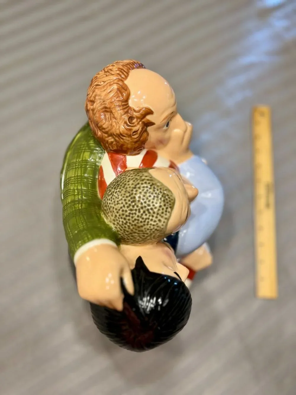VTG 1997 The Three Stooges Cookie Jar Ceramic Clay Art Moe Larry Curly
